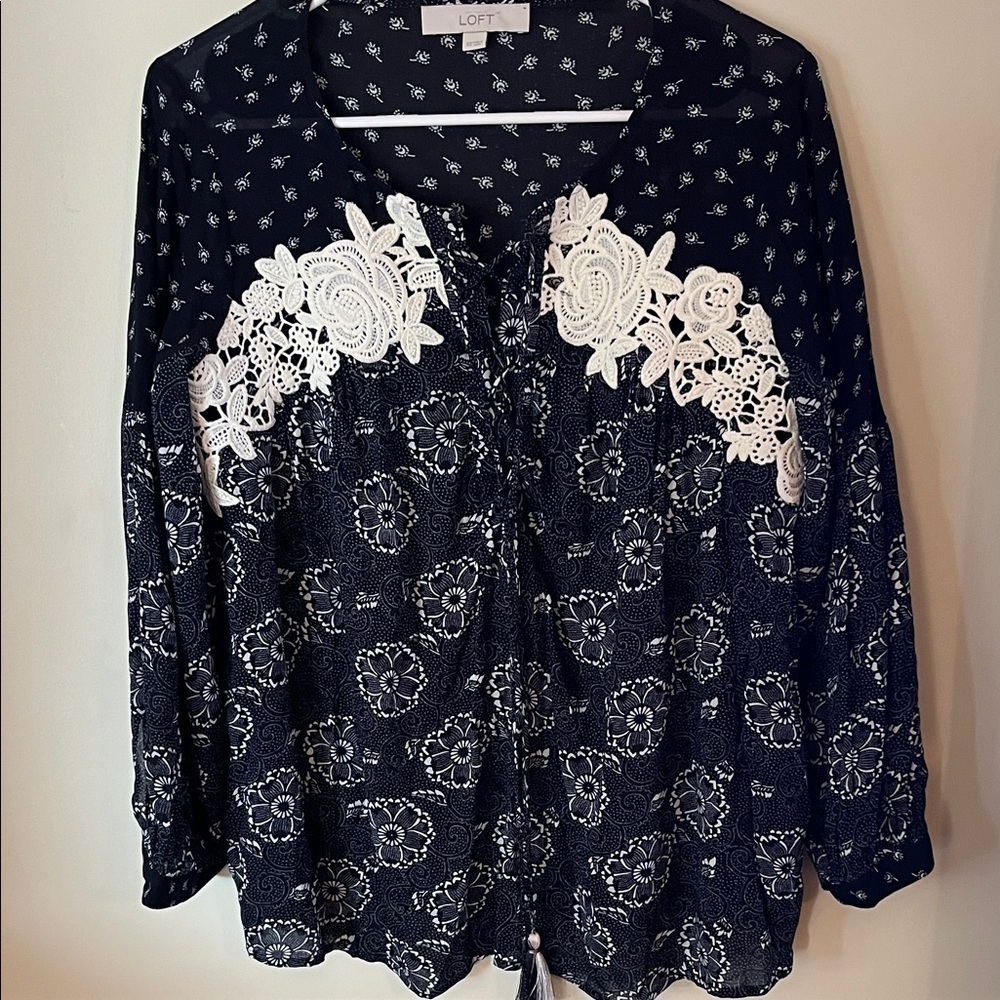 Floral embroidered oversized bohemian peasant style long sleeve tunic new